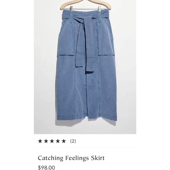 Free People Catching‎ Feelings Utility Inspired Midi Skirt Sz 4 - Picture 8 of 9